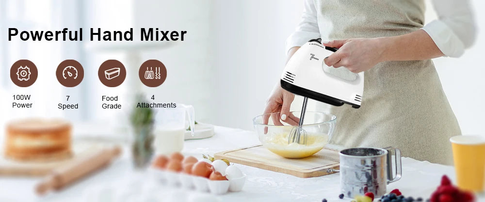 Electric Mixer Machine Cream Pastry Blender Automatic Egg Beater Electric Hand Blender Portable Mixer Blender for Cream Pastry