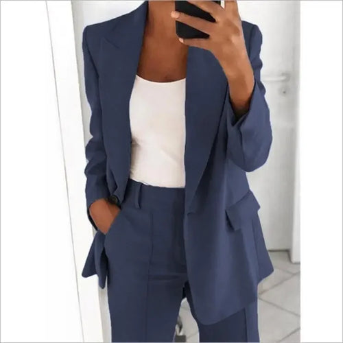 2024 S-5XL Women's Blazer Casual Long-sleeved Top Solid Color Suit