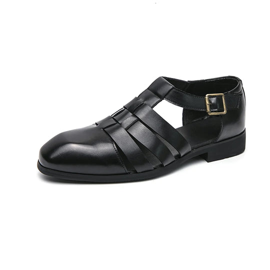 New Soft Leather Men's Sandals Outdoor Summer Beach Shoes Comfortable Male Roman Shoes All-match Sandaly Hollow Out Casual Shoes