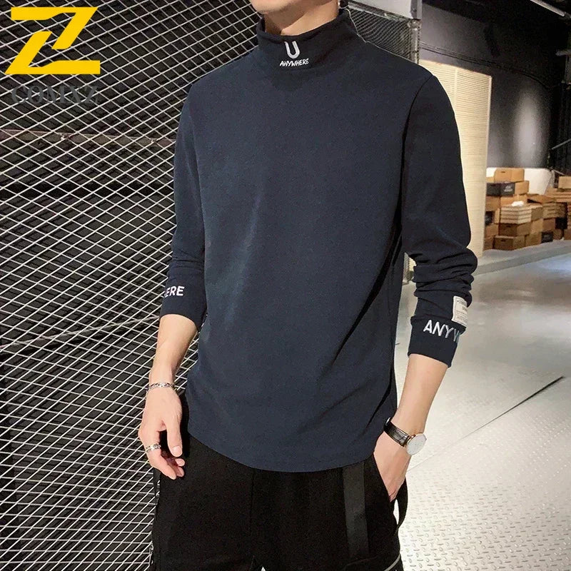 2023 Cashmere T-Shirts Men Long Sleeve Embroidery Letter T Shirt Homme