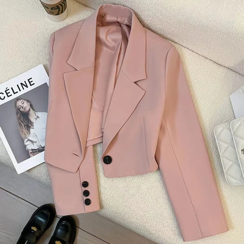 Women's Spring and Fall New Fashion Loose Solid Color Short Suit