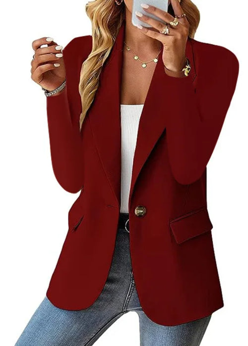 Womens Spring Winter Down Full Long Sleeve Coat Autumn Blazer Button
