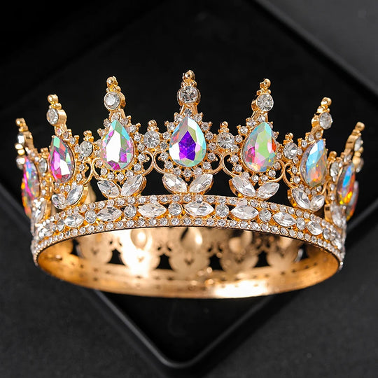 Baroque Crystal Tiaras And Crowns Rhinestone Prom Diadem Headband Crown Bridal Wedding Hair Accessories Jewelry Crown Tiara Gift