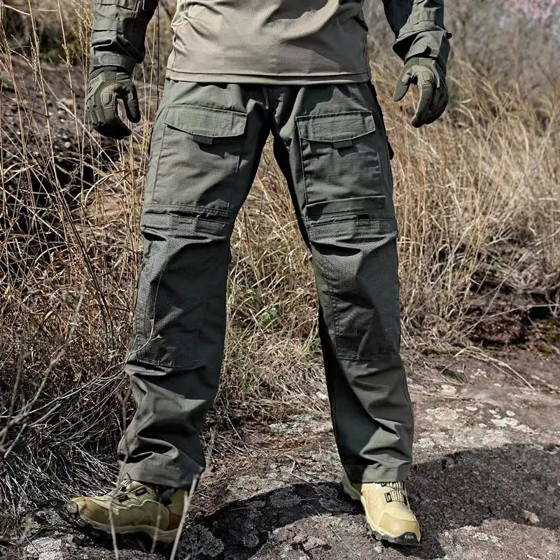 Tactical Cargo Pants Mens Multi-Pockets Wear-resistant Military