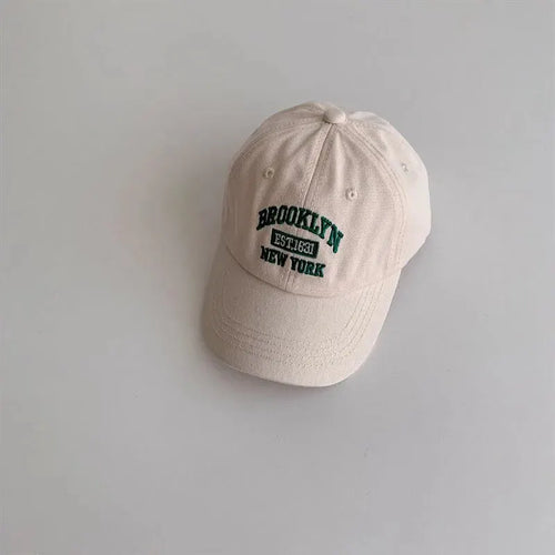 Letter Kids Baseball Cap Solid Color Toddler Sun Hat Korean Embroidery