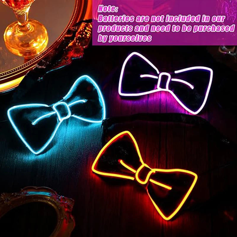 light up Men's hat and tie Led luminous Funny hat glowing Top Hat for Fluorescent club dance show props performances costumes