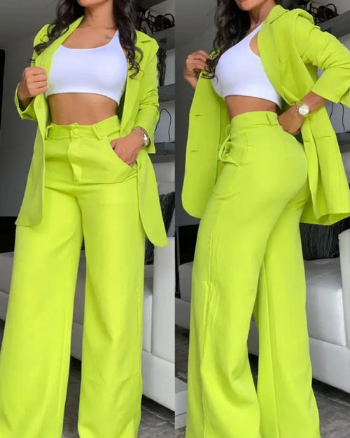 Woman Elegant Blazer Sets New Autumn Fashion Women's Notched Collar