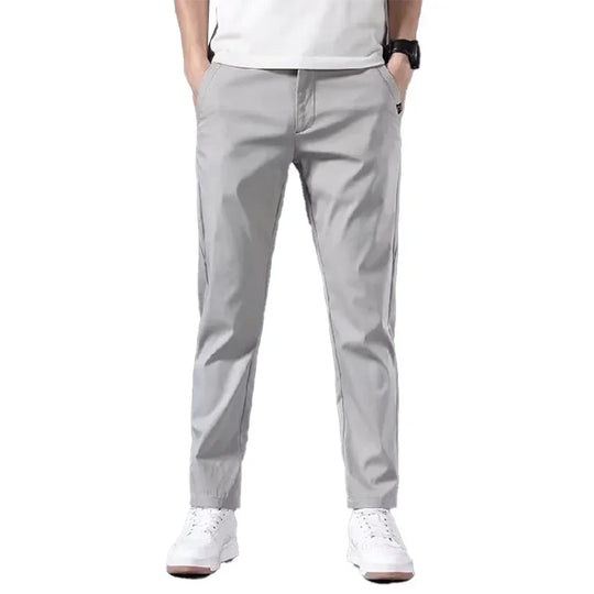 Mens Slim FIT Stretch Chino Trousers Casual Flat Front Flex Classic