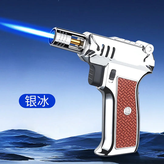 Outdoor Windproof Butane Gas Turbo Metal Lighter Multipurpose High Temperature Welding Gun Inflatable Lighter Men's Somking Tool
