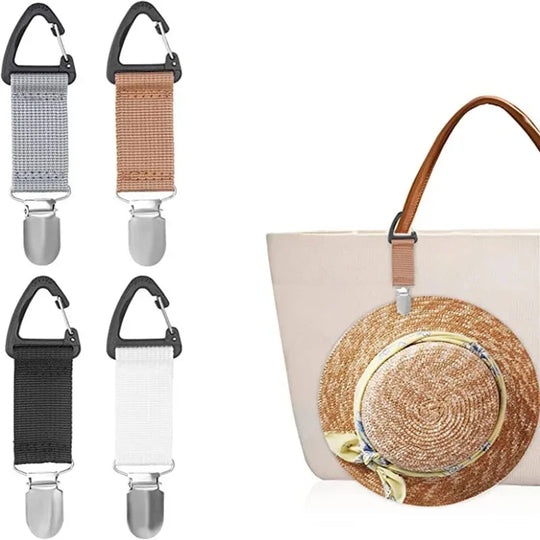 Outdoor travel straw hat clip Portable hat companion bag clip