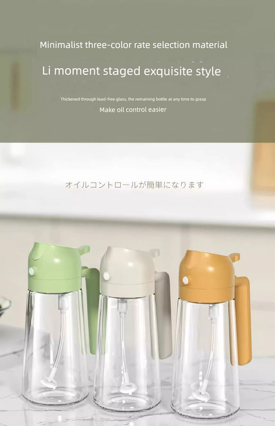 Glass Spray Oil Bottle Jar Spray Dual-Use Air Fryer Kitchen For Home Spray Oil Dispenser Oil Tank Seasoning Edible