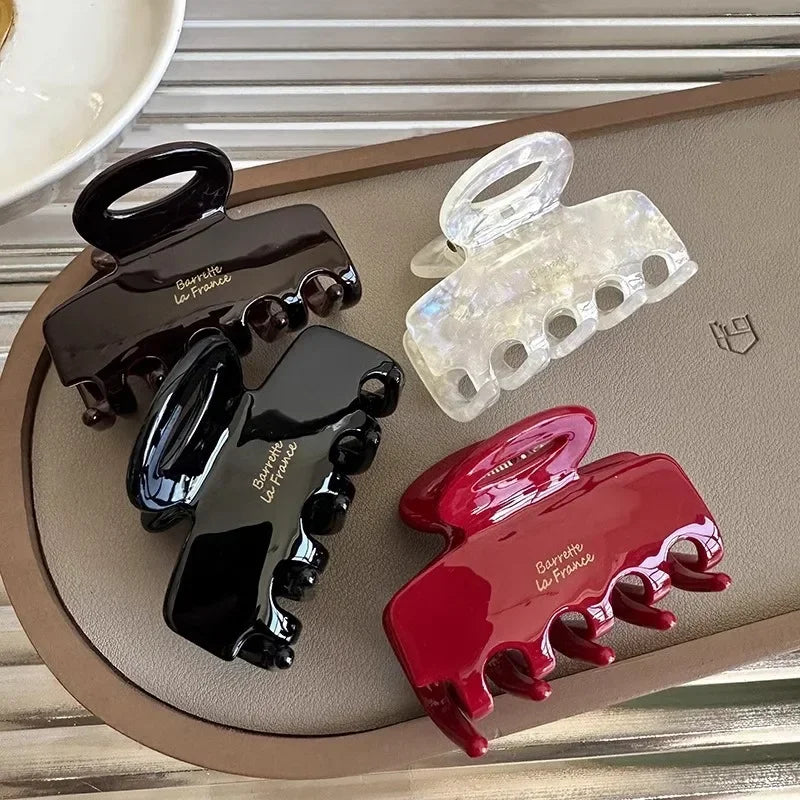 5.5cm Long Acetate Hair Crabs Red Hair Clips for Girls and Women Tie
