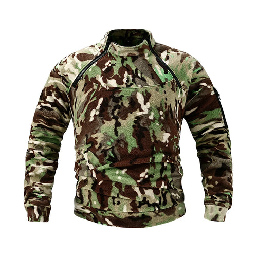 Mens Tactical Outdoor Polar Fleece Jacket Hunting Clothes Warm Zipper