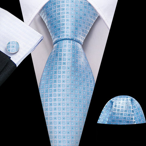 Men Tie Gold Navy Blue Striped Silk Tie 3.4" Jacquard Party
