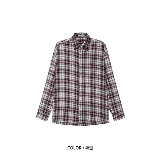 Oversized Men's Plaid Long Sleeve Korean Style Shirt, Trendy Loose Plaid Shirt, Handsome Jacket, Unisex American Retro Plaid