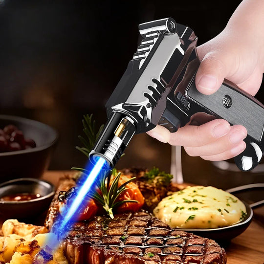 Outdoor Windproof Butane Gas Turbo Metal Lighter Multipurpose High Temperature Welding Gun Inflatable Lighter Men's Somking Tool