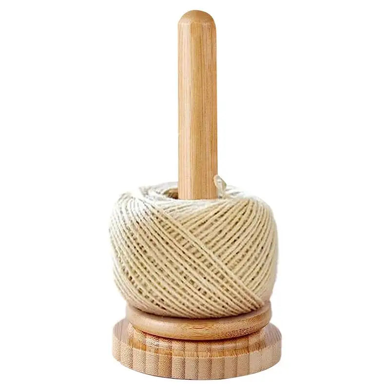 Wood Yarn Ball Holder Paper Towel Rack Vertical Rotating Weaving Tool