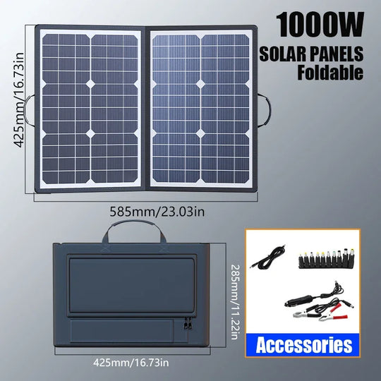 1000W  Solar Panel Kit Complete Camping Foldable Solar Power Station