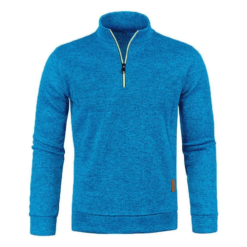 Autumn Men's Half Zipper Sweatshirts Long Sleeve Solid Color Pullover