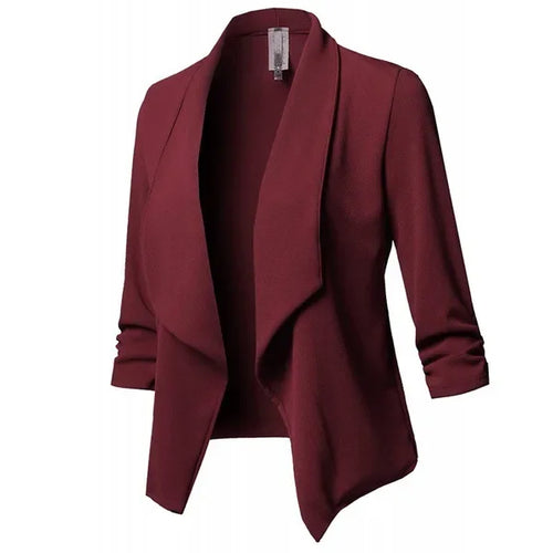 Women Black Thin Blazers Cardigan Coat 2024 Long Sleeve Women Blazers