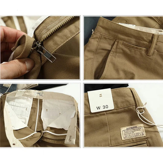Autumn and winter heavy chino cargo casual pants men's cotton washed