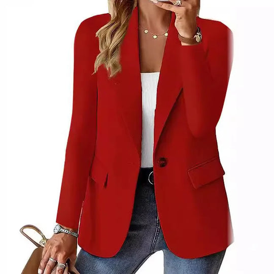Womens Spring Winter Down Full Long Sleeve Coat Autumn Blazer Button