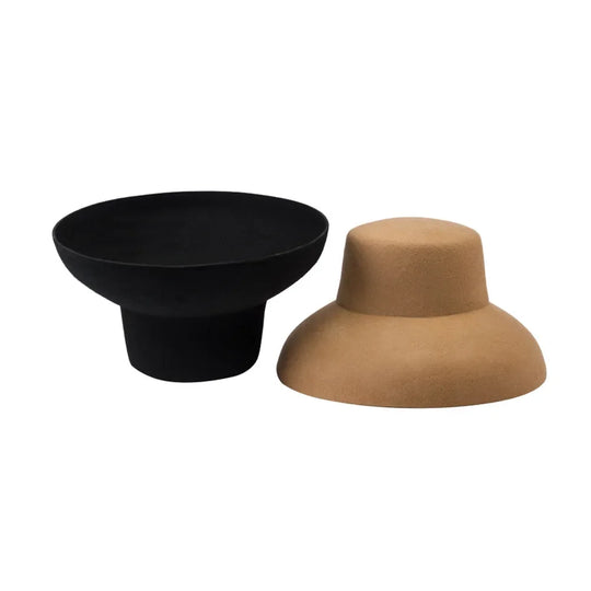 Vintage Elegant Autumn Winter Wool Felt Fedora Hat for Women Flat Top Wide Downturned Brim Hat with Tie Band Church Hat