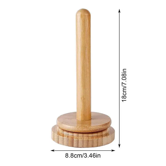 Wood Yarn Ball Holder Paper Towel Rack Vertical Rotating Weaving Tool