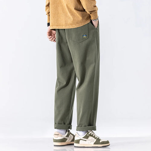 HIQOR Men Casual Pants Fashion Jogger Pant Loose Straight Wide Leg