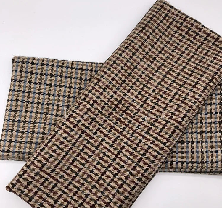 Burgundy Black Green 3 Color Small Square Thousand Bird Man‘s Suit Set Outfit Notch Lapel Blazer Trousers 3pcs Jacket Pants Vest