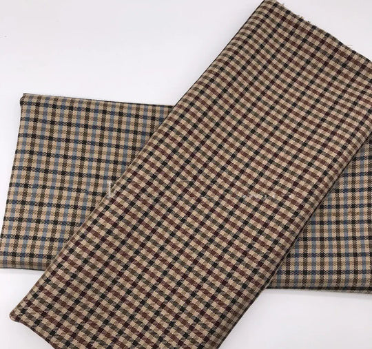 Burgundy Black Green 3 Color Small Square Thousand Bird Man‘s Suit Set Outfit Notch Lapel Blazer Trousers 3pcs Jacket Pants Vest