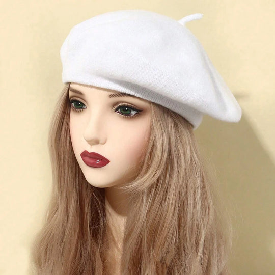 1pc New Autumn And Winter Women's Knitted Warm Hat French Fashion Beret Versatile Temperament Painter Hat Suitable For Daily Use