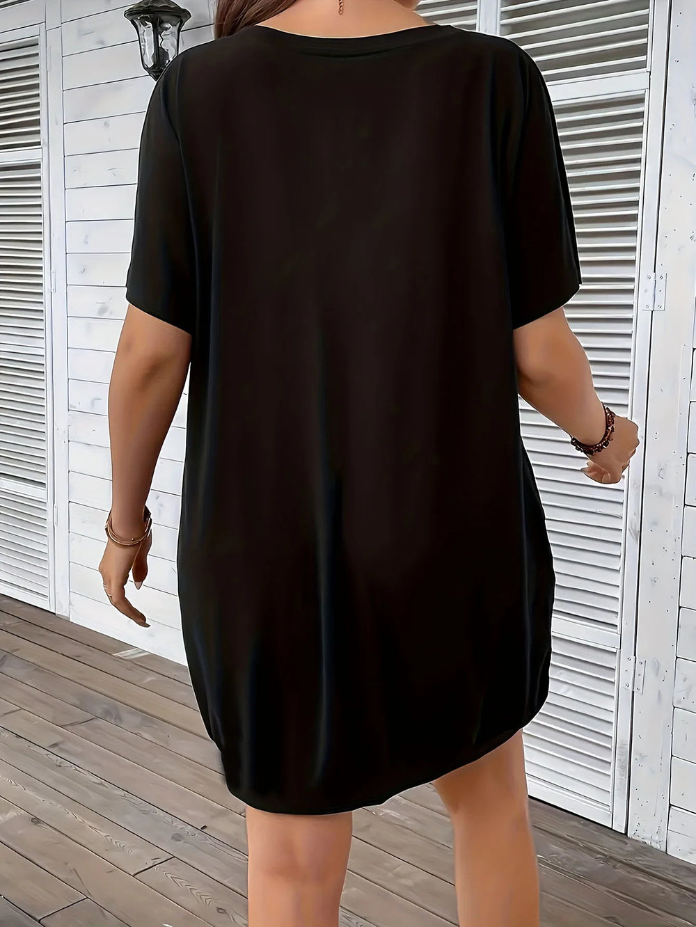 Women's Summer Loose Abstract Face Print Round Neck Short Sleeve Pocket Comfortable Casual Plus Size Dress