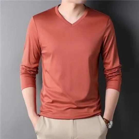 Fashion Luxury Men's Clothing Stylish V-Neck Men's Long Sleeve Casual