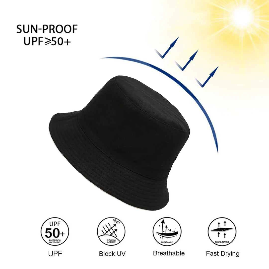 Reversible Blank Bucket Hat Summer Travel Beach Sun Hat for Women Men
