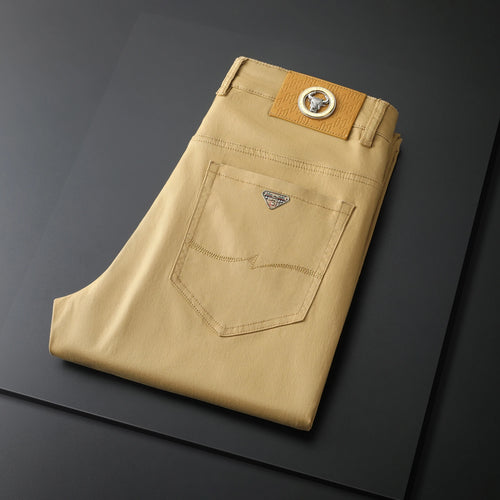 HIQOR Male Pants Solid Black Smart Casual Trousers For Men Suit Pants