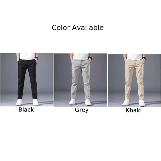 Mens Slim FIT Stretch Chino Trousers Casual Flat Front Flex Classic