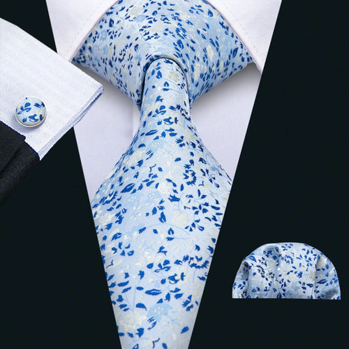 Men Tie Gold Navy Blue Striped Silk Tie 3.4" Jacquard Party