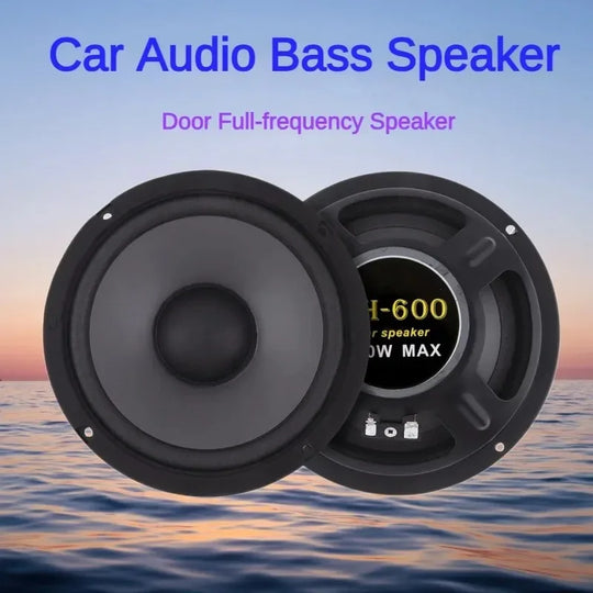 Car Audio Speaker 6 Inch 600W 2-Way Full Range Frequency Automotive Audio Loudspeaker Heavy Mid-bass Ultra-thin Modified Speaker