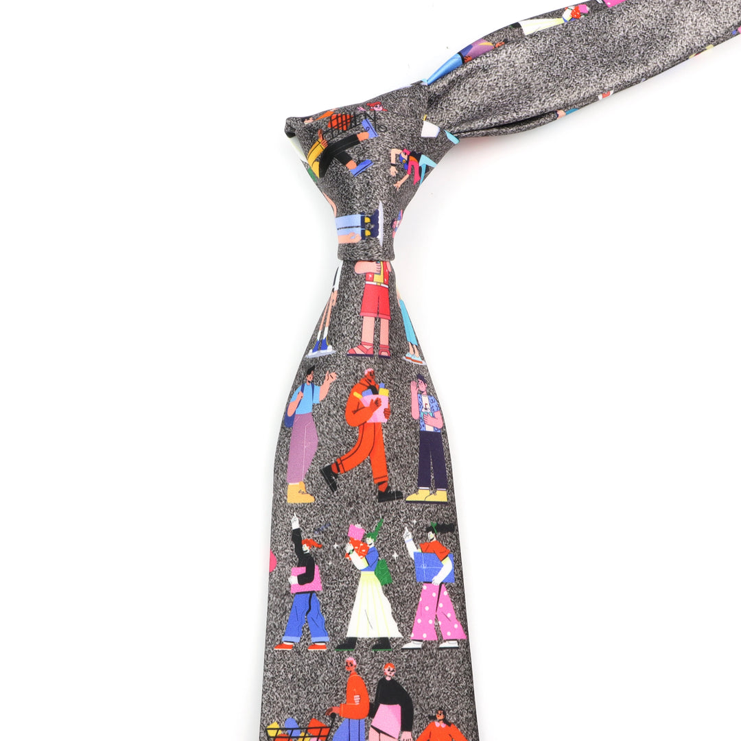 Vintage Art Oil Graffiti Print Tie Soft Touch New Design 8.5cm