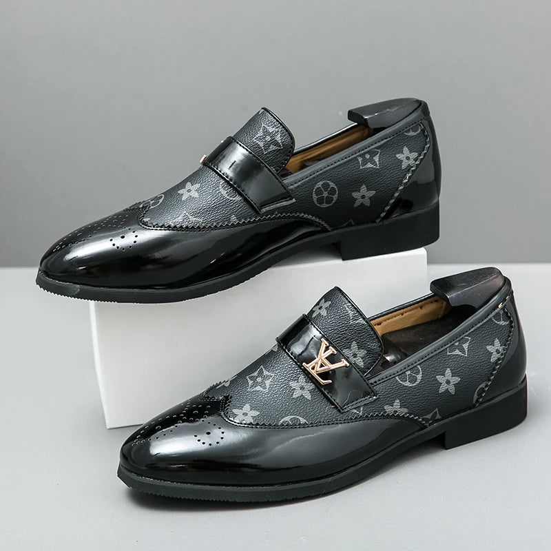 Summer British Slip-On Small Leather Shoes for Men, Lazy Korean Style Versatile Casual Leather Shoes for Men, Business Men's Sho