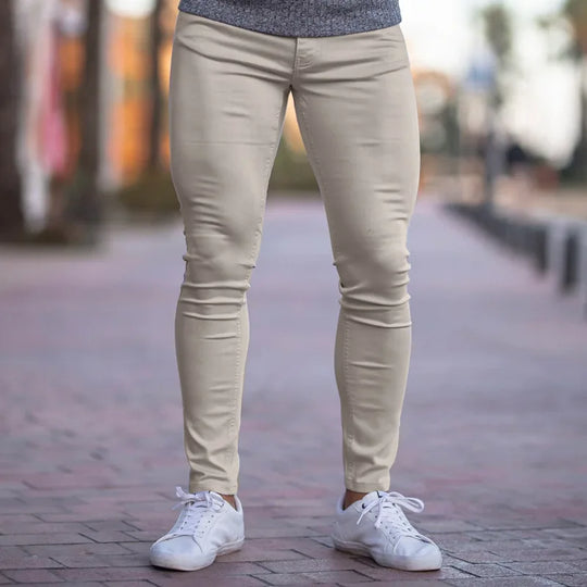 Being Vigor Inch Size Solid Cotton Business Casual Mens Pants Slim Fit