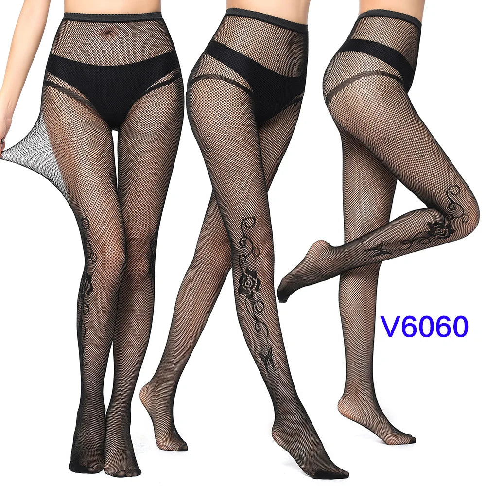 SIMPLEJEWEL Halloween Hot Women Sexy Gothic Fishnet Tights Stars Rose