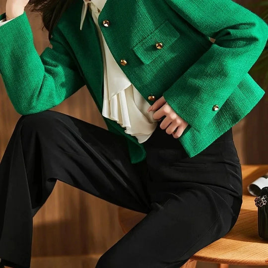 Spring Autumn Women's Blazers 2024New Elegant Slim Cropped Streetwear