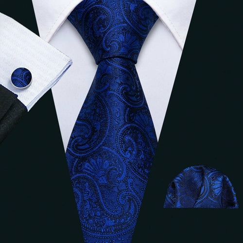 Men Tie Gold Navy Blue Striped Silk Tie 3.4" Jacquard Party