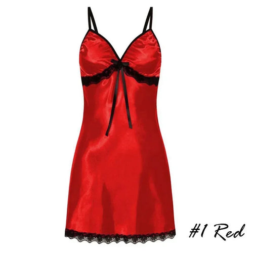 Women's Nightgown Sexy Sleepwear Silk Satin Nightwear Slip Dress