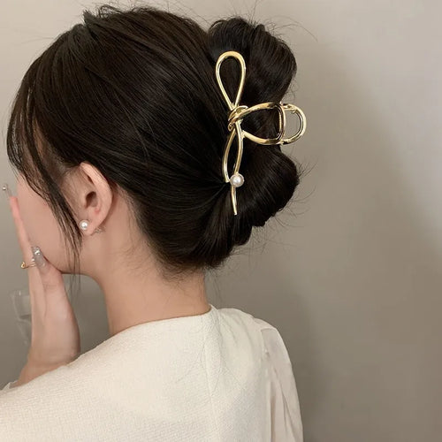 Metal Geometric Hair Claw Crab Hairpins Fashion Cross Hair Clips