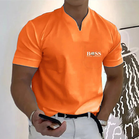 2024 Fashion Men's  T-shirt Solid Color Cotton Short-Sleeved Summer