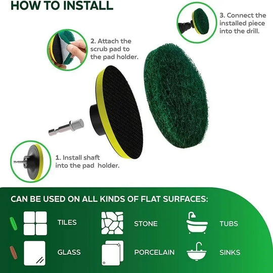 Electric Drill Brush Kit Electric Cleaning Brush Tool for Car Tile