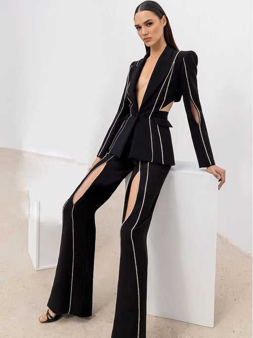 HIGH STREET Newest Fashion 2024 Designer Suit Set Women's Single